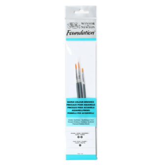 Winsor &amp; Newton Foundation Penseelset &ndash; Rond 3 &amp; 5 en Plat 1
