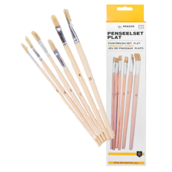 Budget Set de 6 pinceaux plats