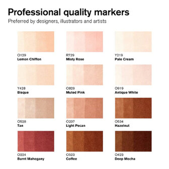 Winsor &amp; Newton Promarker Brush Skin Tones 12-Pack