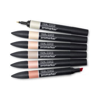 Winsor &amp; Newton Promarker Skin Tones 1 6-pack