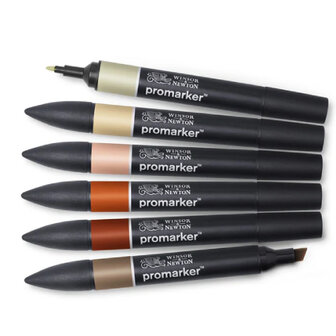 Winsor &amp; Newton Promarker Earth Tones 6-Pack