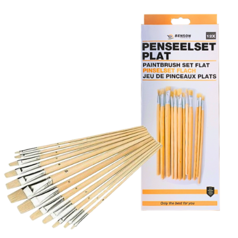 Benson Budget 12-delig Penseelset Plat