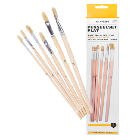 Budget Set de 6 pinceaux plats