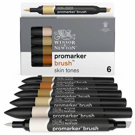Winsor & Newton Promarker Brush Skin Tones 6-Pack