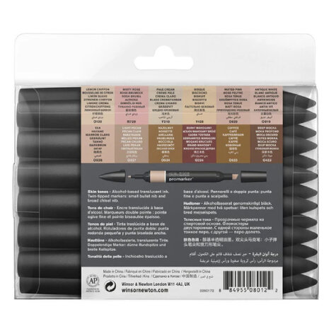 Winsor & Newton Promarker Brush Skin Tones 12-Pack