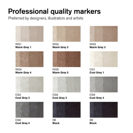 Winsor & Newton Promarker Brush Neutral Tones 12-Pack