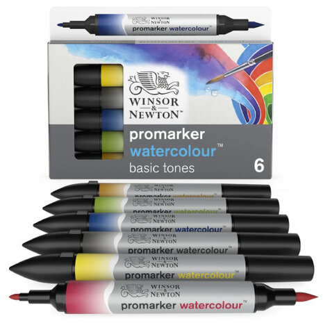 Winsor & Newton Promarker Watercolour Basic Tones 6-Pack