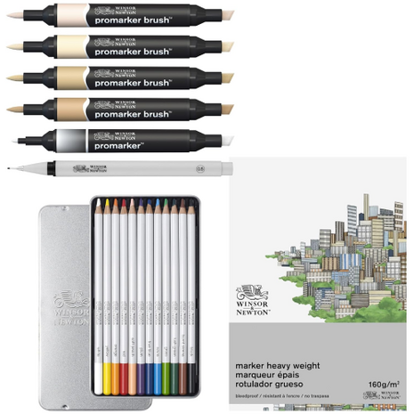 Winsor&Newton Mixed Media Fashion Set 16-Piece