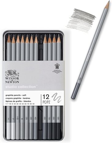 Winsor&Newton Studio Collection 12 Soft Grafiet Potloden
