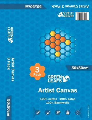 katoenen schildersdoeken 3pack 50x50