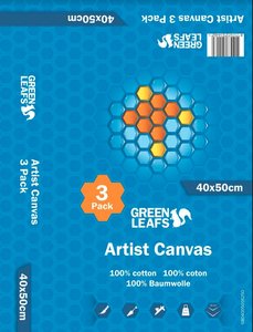 Schildersdoek Artist Canvas Greenleafs 40x50 Per 3 Pack