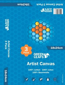Schildersdoek Artist Canvas Greenleafs 18x24 Per 3 Pack