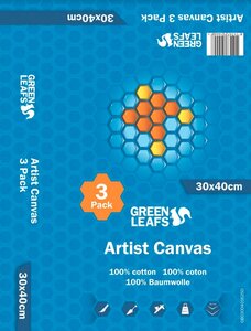 Schildersdoek Artist Canvas Greenleafs 30x40 Per 3 Pack
