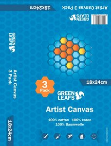 Schildersdoek Artist Canvas Greenleafs 18x24 Per 3 Pack