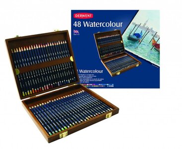 Watercolour Woodbox Derwent 48-Delig