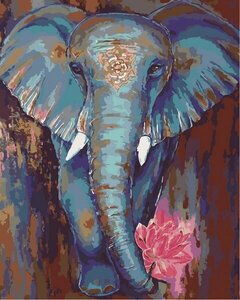 Painting by numbers Elephant Lisa