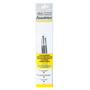 Winsor & Newton Acrylic Penseelset Rond 2, Filbert 4 & Plat 2